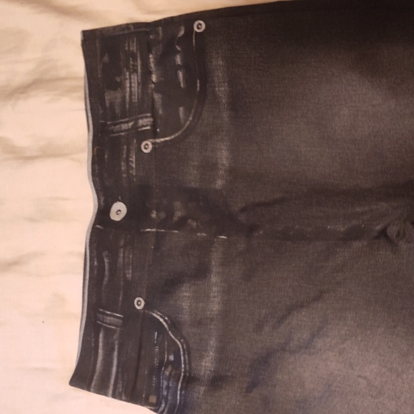 Genie Slim Jeggins L-XL polyester spandex Grey black jeans color - Picture 2 of 9